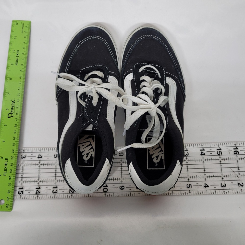 Vans Ward Low Top Black White Canvas Suede Skate Sneakers Womens 8 - Picture 4 of 8
